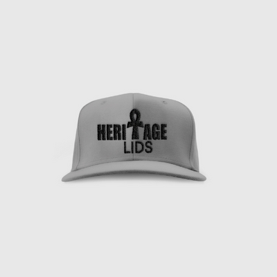 Gray Heritage Lids Snapback Hat With Black Lettering